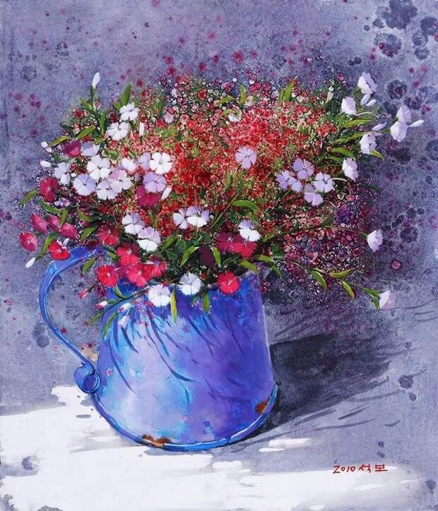 "Просто помните: где-то вновь гвоздика цветёт..." Корейский художник Lee Seok-Bo