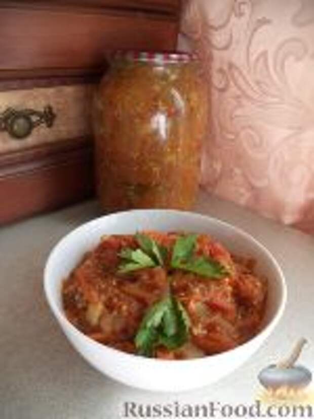 Фото к рецепту: Икра из баклажанов и кабачков Фото к рецепту: Икра из баклажанов и кабачков