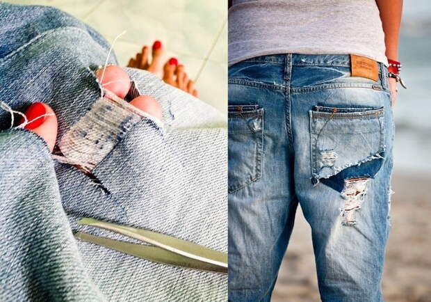 как сделать рваные джинсы фото_2
