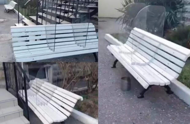 В одном из российских городов установили антиковидные скамейки