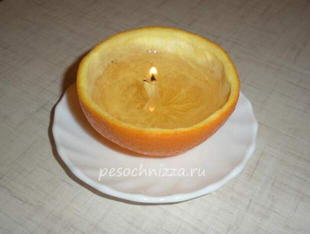 свеча из апельсина