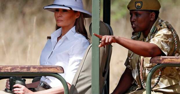 Melania Trump on a safari in Nairobi, Kenya, on Friday.