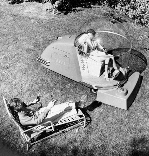 Роскошная газонокосилка с кондиционером. 1950-е годы история, ретро, фотографии