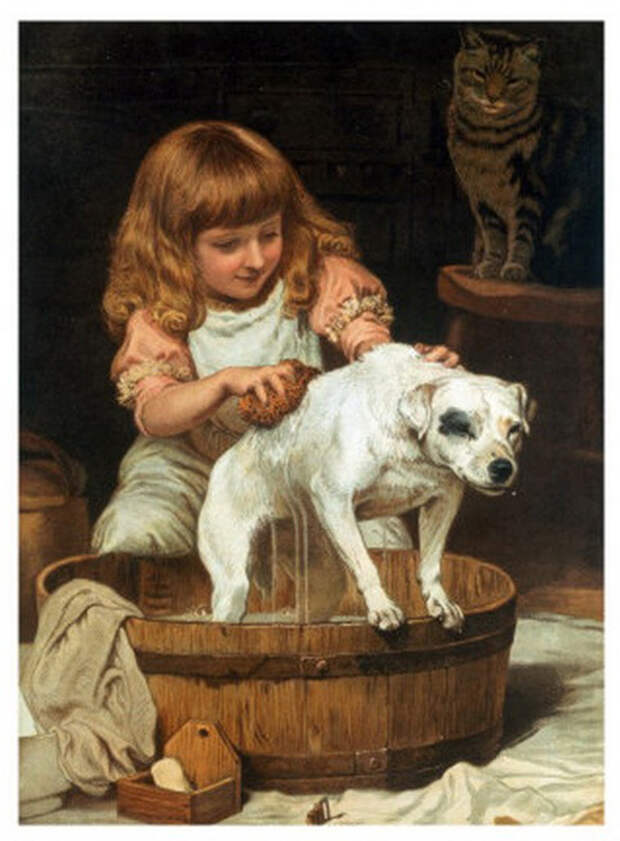 «Принятие ванны» /Charles Burton Barber
