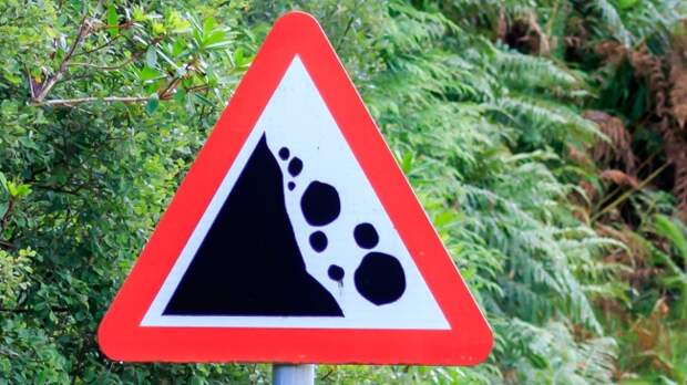 Landslide warning sign