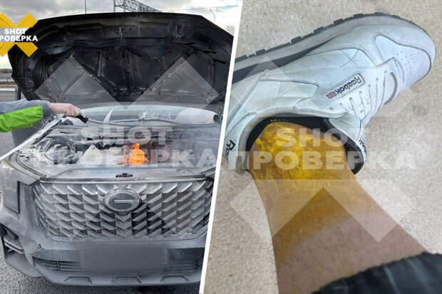 Китайский кроссовер GAC загорелся на ходу и заблокировал водителя в салоне