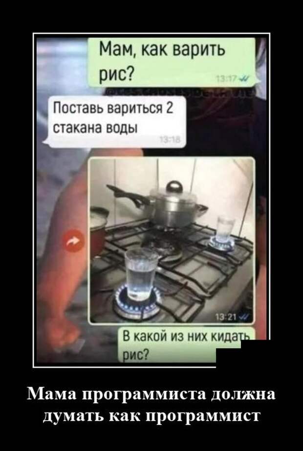Демотиватор про переписку с мамой