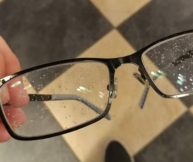 Wearing Glasses And Trying To Walk In A Light Drizzle