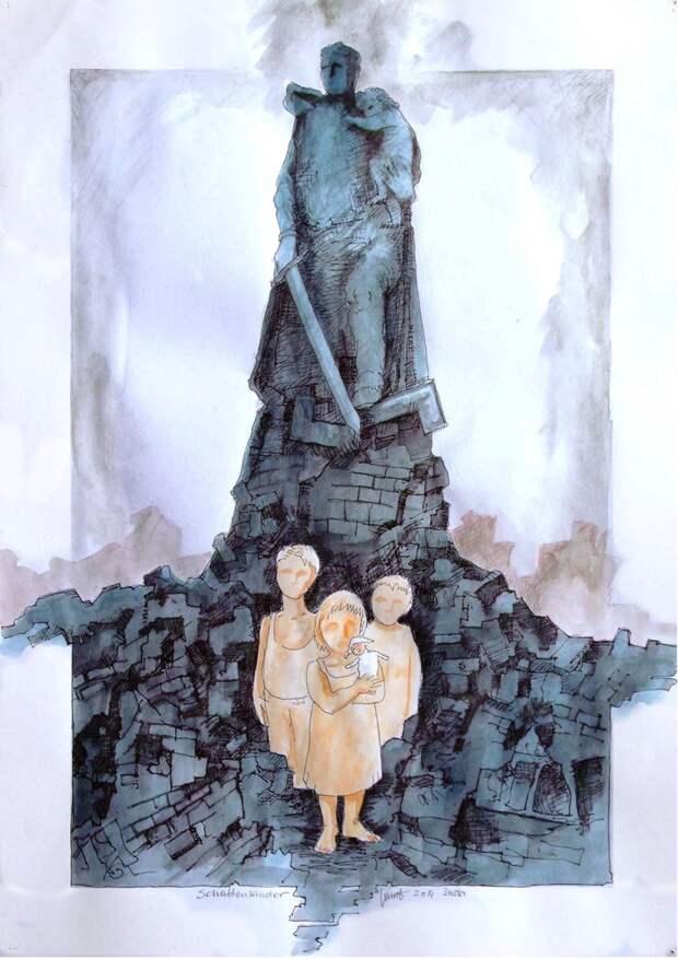 Иллюстрация из книги о русских детях советских солдат, изданной в ФРГ.