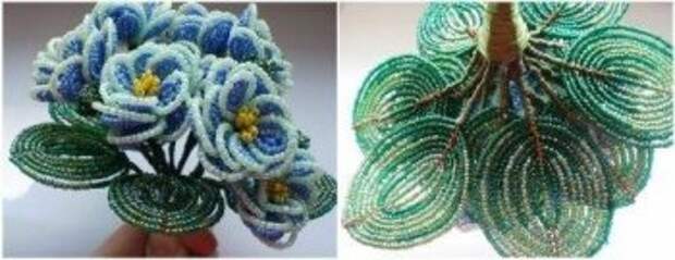 Фиалки из бисера (мастер-класс)