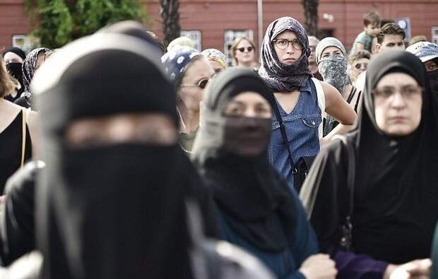 В Дании разгорается борьба за паранджу ynews, дания, демонстрации протеста, запрет паранджи, мусульманский мир, новости, паранджа, протестные акции
