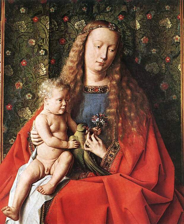 Ян ван Эйк - Eyck Jan van The Madonna with Canon van der Paele detail 2