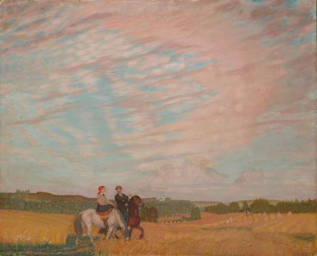 Борис Кустодиев. «Прогулка верхом». 1915. Холст, масло