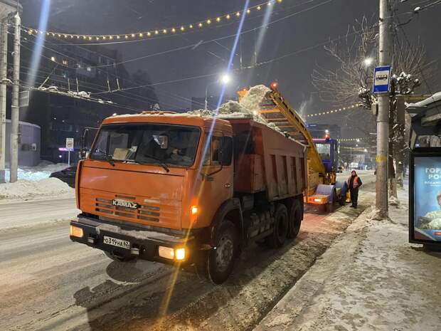 Ночью 20 января из Рязани вывезли более 3 тысяч кубометров снега