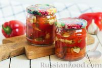 Фото к рецепту: Запечённый болгарский перец с чесноком и петрушкой (на зиму)
