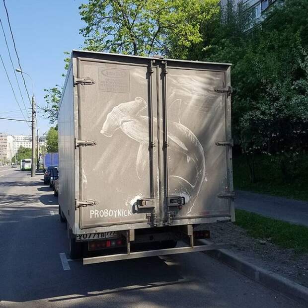 Рисунки на грязных машинах от Никиты Голубева машина, арт, рисунки на авто, длиннопост, Картинки