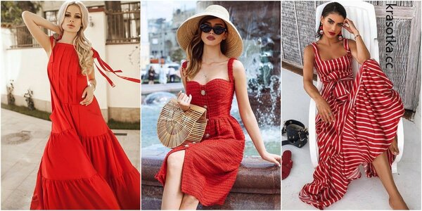 Красный сарафан: 14 эффектных идей для летних деньков