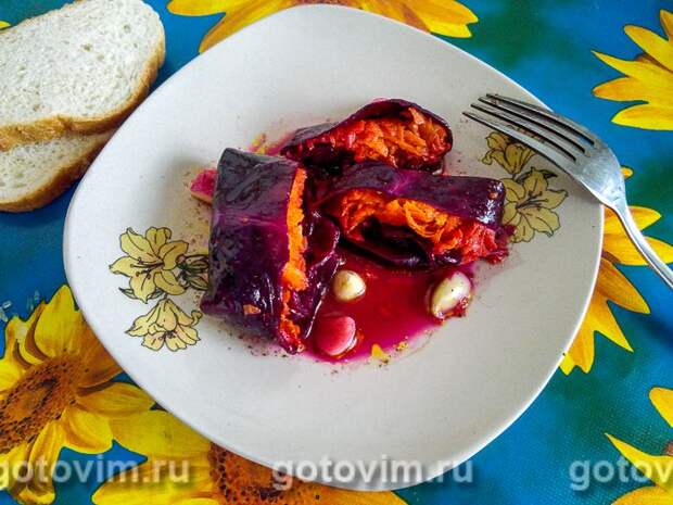 Закуска из красной капусты в маринаде. Фотография рецепта