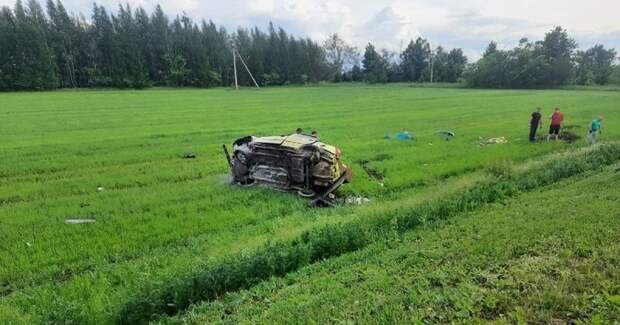 Авария дня. В Ульяновской области автомобилистка вылетела из салона во время переворота
