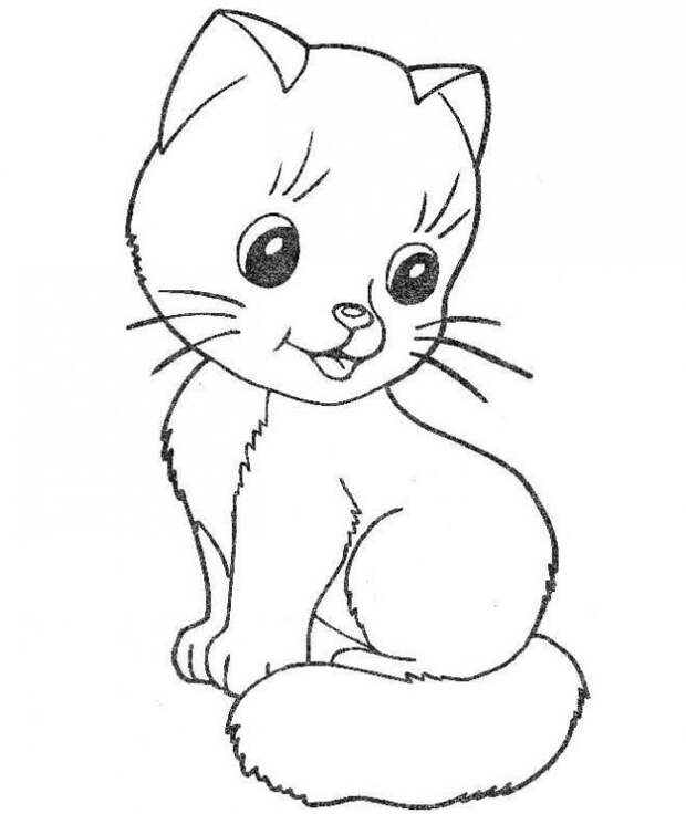 Рисунки котов и кошек для срисовки - 100 картинок