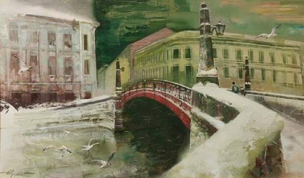 Красный мост. Автор: Сергей Сиделев. Красный мост. Автор: Сергей Сиделев.