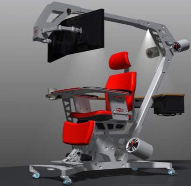 <B>PCE Workstation.</B><BR> Кресло, претендующее на звание идеального для любителей и поиграть, и поработать, отличается не только крепежом сразу для трех мониторов, но и модульным креслом с регулируемым подголовником, а также – полноценной аудиосистемой. Рабочее место pce workstation