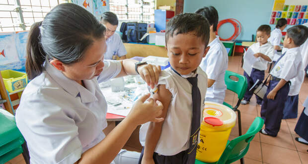 kid getting BCG vaccine in Malaysia