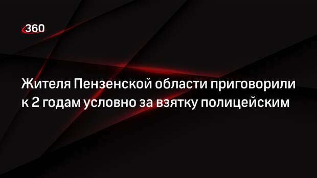Жителя Пензенской области приговорили к 2 годам условно за взятку полицейским