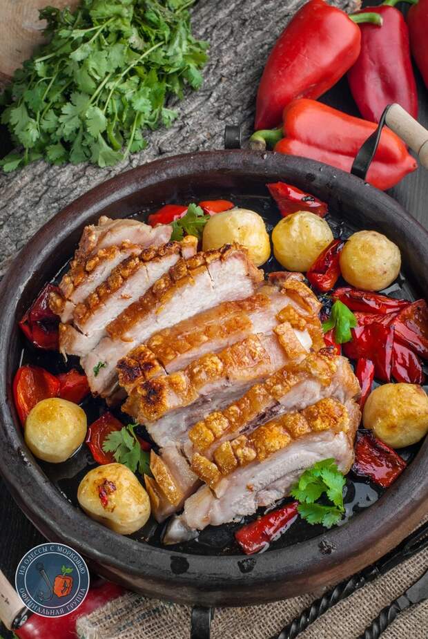 Запеченная свинина по-Датски Кулинария, Из Одессы с морковью, Рецепт, Еда, Фотография, Длиннопост