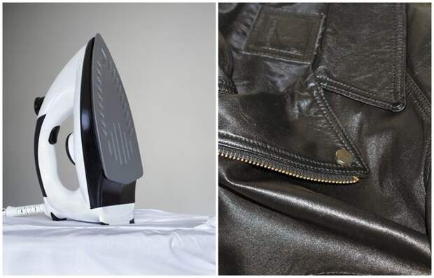 Как убрать заломы на кожаных вещах