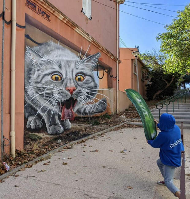 Трёхмерные граффити французского уличного художника Braga Last One