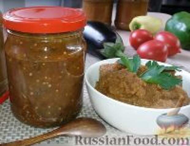 Фото к рецепту: Икра из баклажанов (без жарки и запекания) Фото к рецепту: Икра из баклажанов (без жарки и запекания)