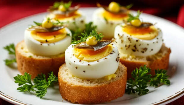 Любимая закуска Хрущёва: яйца, фаршированные килькой и чесноком — рецепт из прошлого, который стоит вернуть