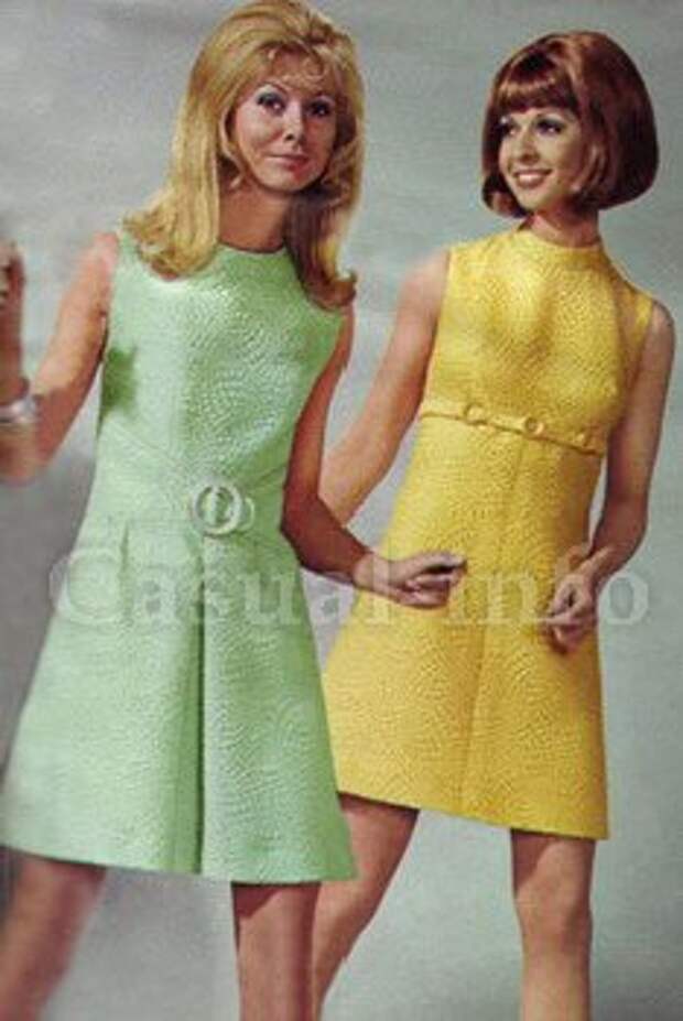Платье из кримплена в стиле 70