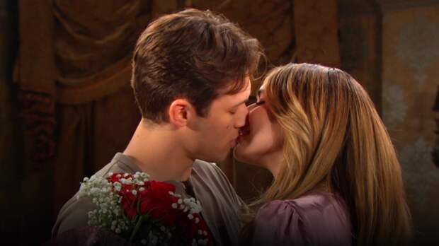 Holly and Tate kiss on Days Of Our Lives during the week of 2-17-25