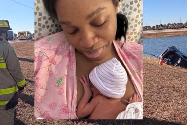 В США мужчина спас женщину на восьмом месяце беременности из тонущей машины