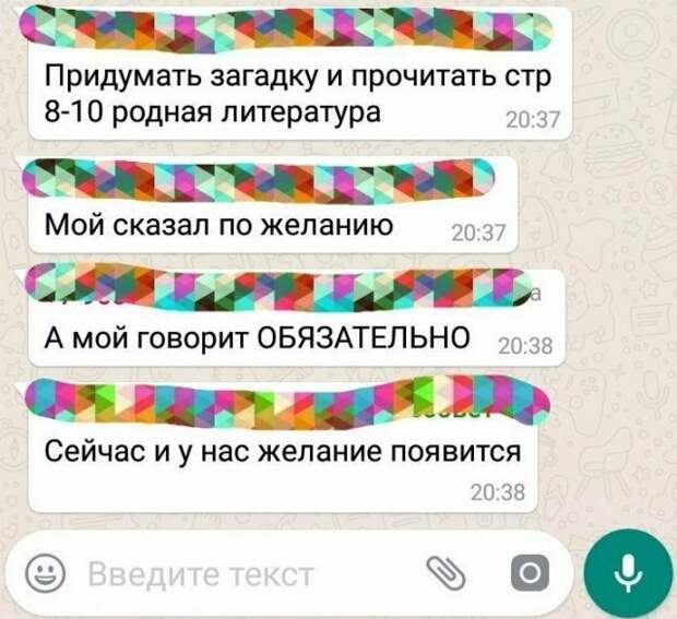 Странные родители и учителя в общих чатах