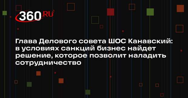 Глава Делового совета ШОС Канавский: в условиях санкций бизнес найдет решение, которое позволит наладить сотрудничество