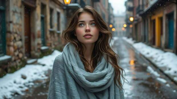 Снег в городе / Изображение сгенерировано YandexGPT 5 Pro / amic.ru