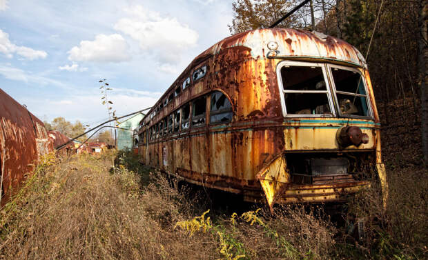 Abandoned Trolley Graveyard