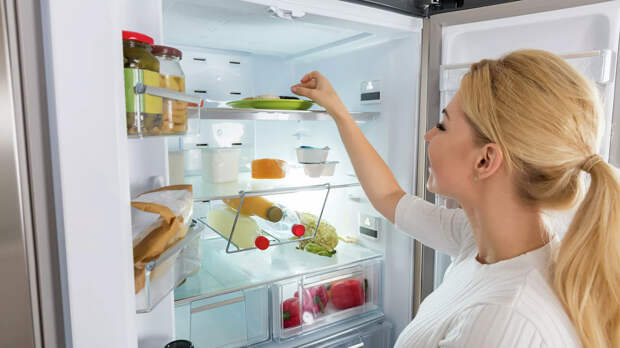 Девушка достает продукты из холодильника Девушка достает продукты из холодильника - РИА Новости, 1920, 17.10.2020