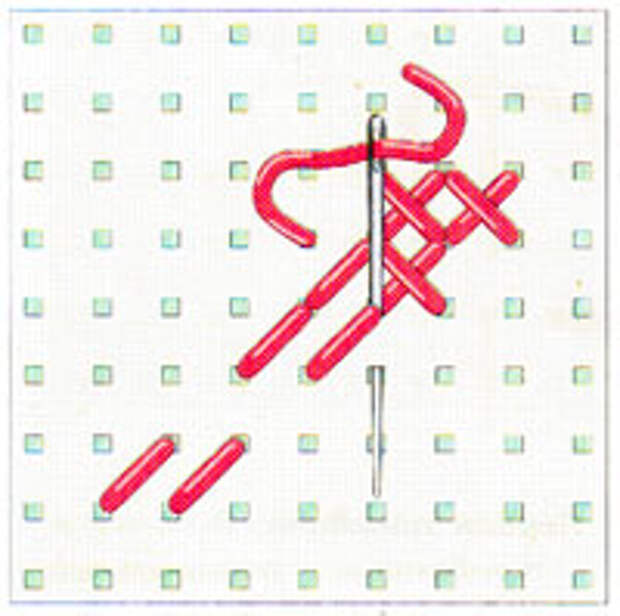 Вышивка крестиком по диагонали. Двойная диагональ слева направо (фото 12)