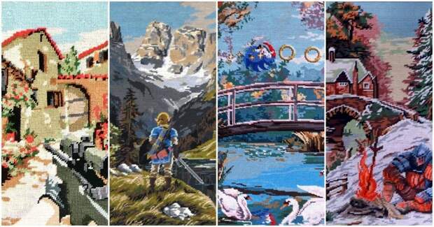 Француз вышивает полотна по культовым играм