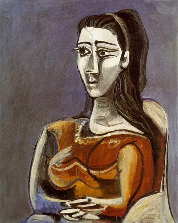 Пабло Пикассо. Сидящая женщина в кресле (Жаклин). 1962 год