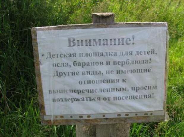 Прикольные надписи и объявления