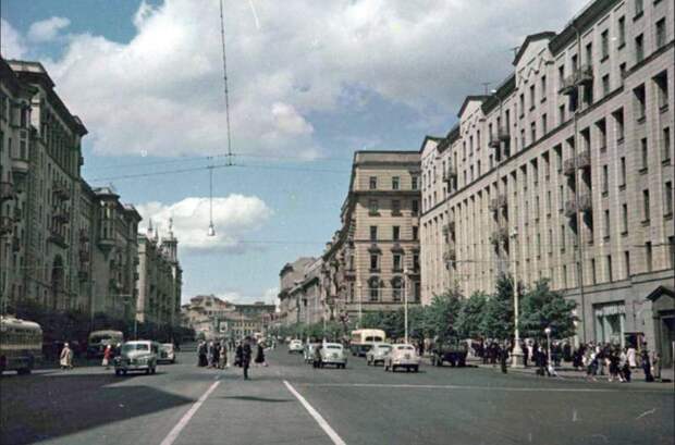 1952 год, улица Горького. СССР, история, москва