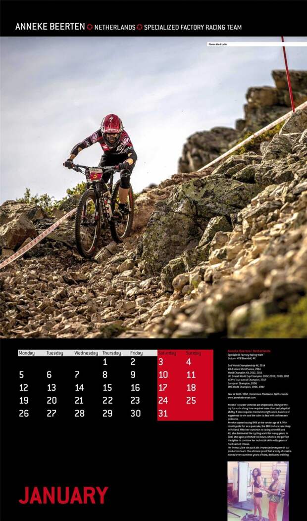 Профессиональные спортсменки в велосипедном календаре Cyclepassion calendar 2015 - Anneke Beerten / Аннеке Беертен
