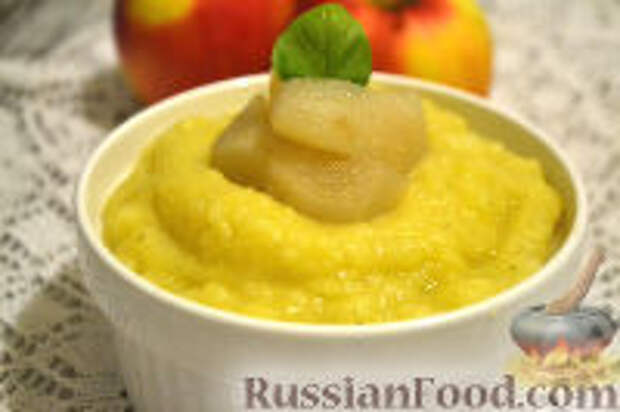 Фото к рецепту: Картофельное пюре с яблоками и карри
