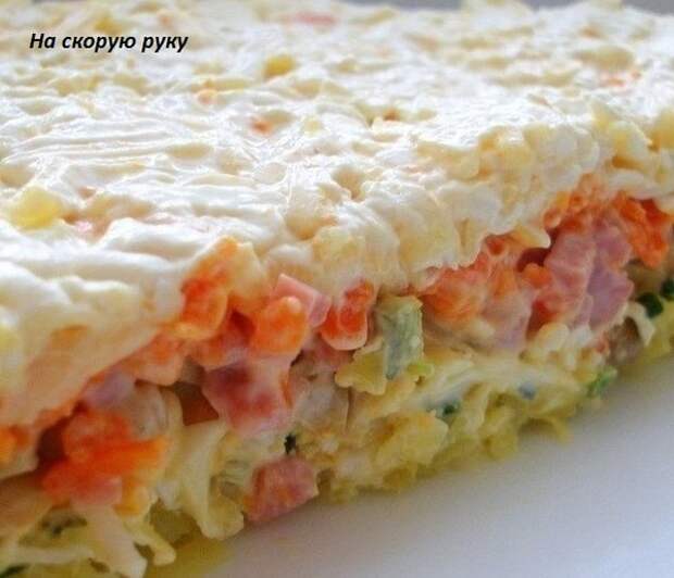 Очень вкусный слоеный салат "Варвара"