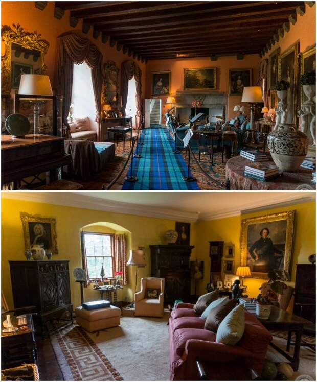 Внутри замка царит полумрак, ведь в тот период маленькие окна могли уберечь владельца от посягательств недоброжелателей (Cawdor Castle, Шотландия).